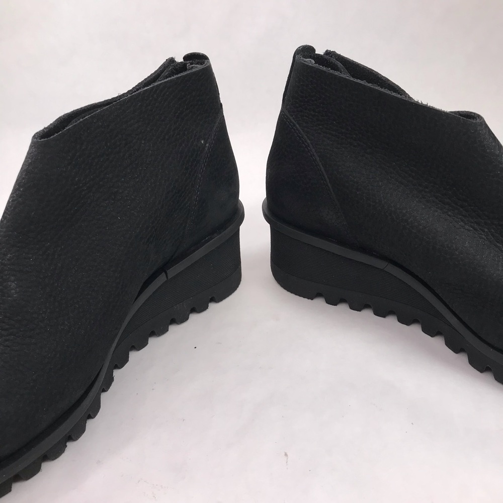 LOINTS OF HOLLAND Fusion Black Nubuck Leather Bootie Wedge Shoe - Picture 10 of 12